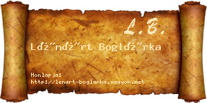 Lénárt Boglárka névjegykártya