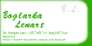 boglarka lenart business card